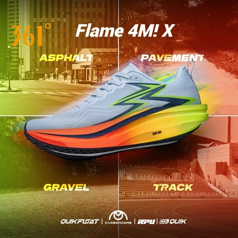 361 grados Flame 4,0 MIX zapatillas para correr para hombre placa de carbono carreras maratón rebote estable zapatillas de deporte masculinas resistentes al desgaste 672512204