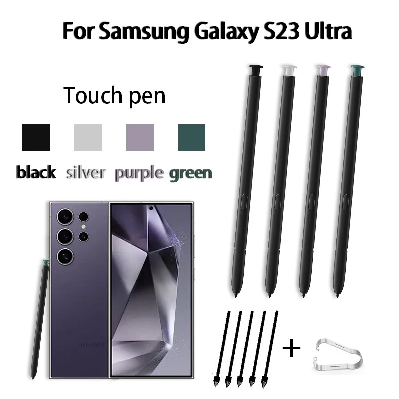 Para Samsung Galaxy S23 Ultra S Pen SM-S918B/DS/SM-S918U Todas las Versiones (Sin Bluetooth) Lápiz Táctil + Puntas de Repuesto