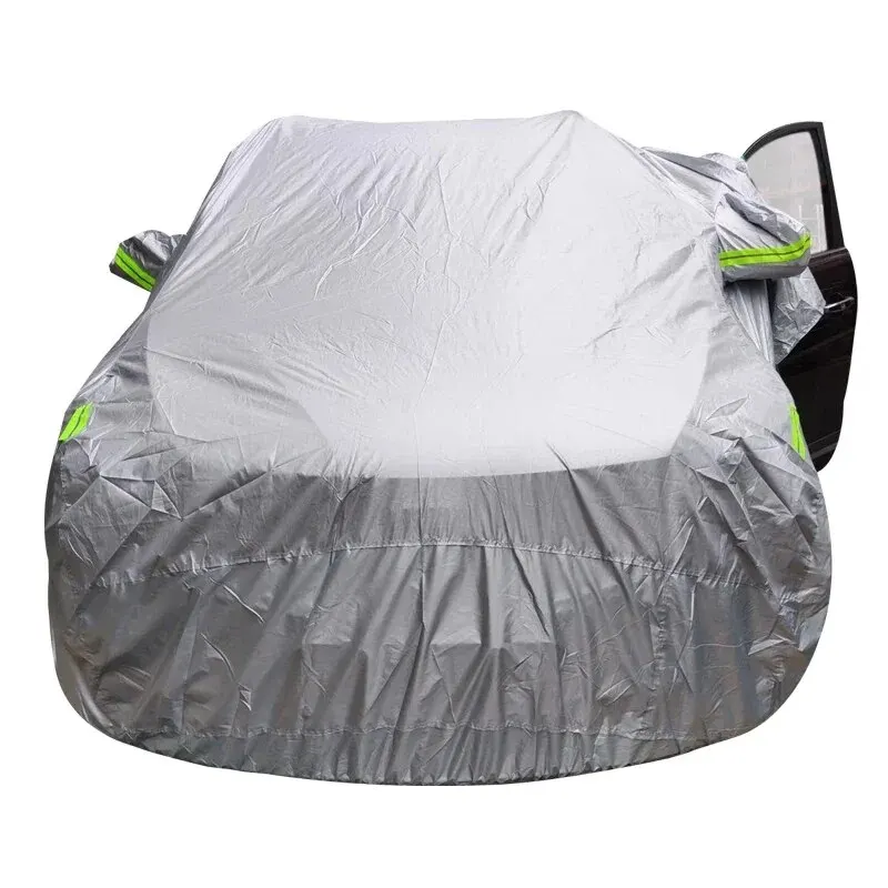 Cubierta Universal para coche y SUV/Sedán, impermeable al aire libre, sol, lluvia, nieve, protección UV, paraguas, S-XXL plateado