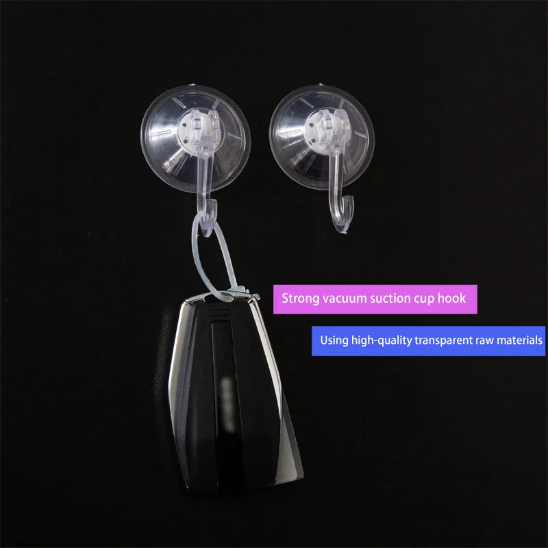 Gancho de Succión, Gancho de Succión al Vacío Transparente y Reutilizable de Alta Resistencia, Accesorios de Cocina de Vidrio, Gancho para Toallas de Baño