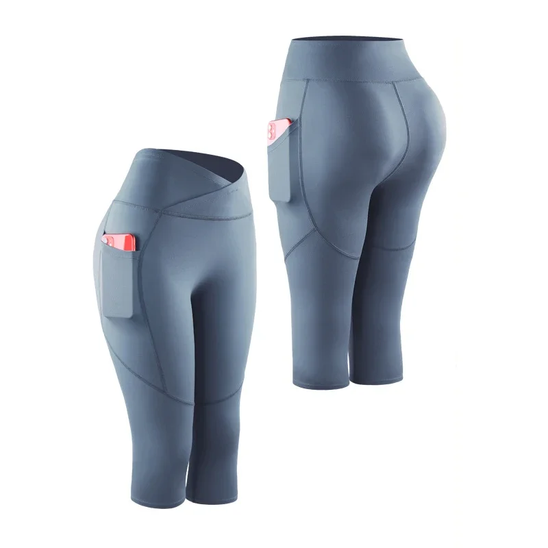 Mallas cortas de gimnasio para mujer y niña, pantalones Capri ajustados para correr, baloncesto, fútbol, ejercicio, deporte, 3/4