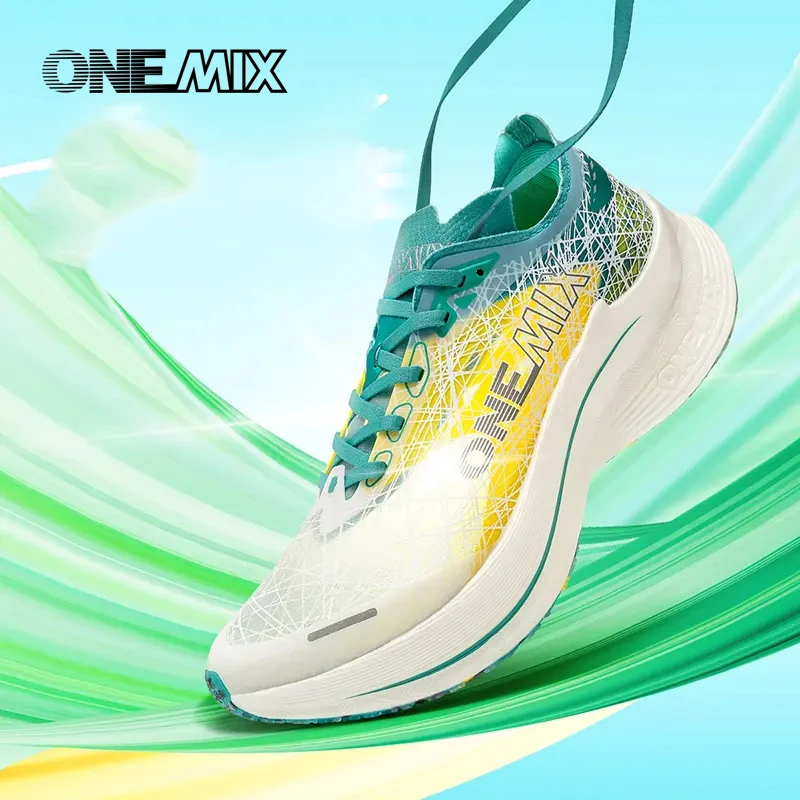 ONEMIX-zapatillas para correr con placa de carbono para maratón, calzado deportivo ultraligero con absorción de impacto, tecnología de rebote, zapatillas de deporte para exteriores para hombre