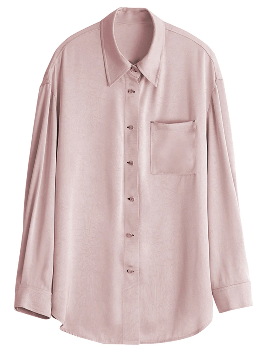 CHIC VEN Blusa de Moda para Mujer, Manga Larga, Blanca, Lisa, con Abertura Lateral, Holgada, para Oficina, Primavera Verano 2026