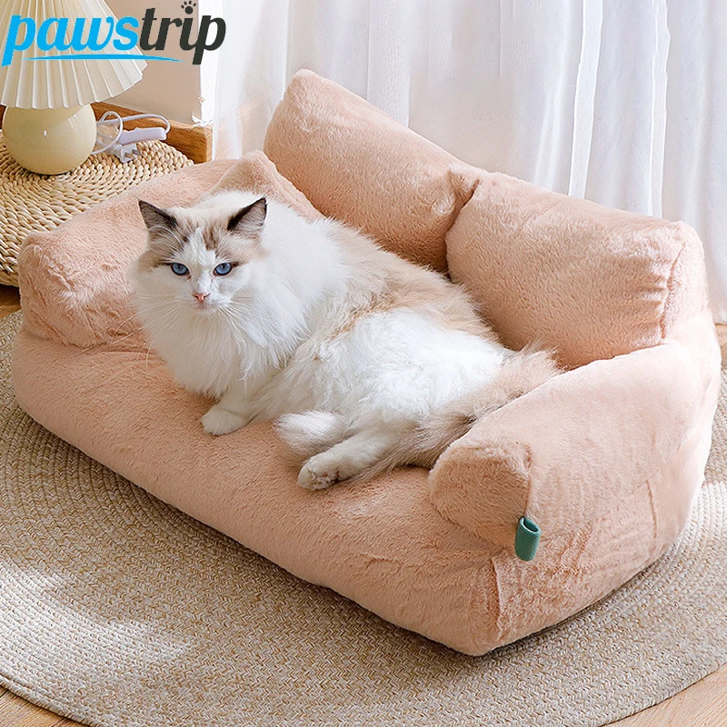 Sofá cama de lujo para gatos, nido cálido para gatos, cama para mascotas para perros pequeños y medianos, cómoda cama de peluche para cachorros, suministros para mascotas
