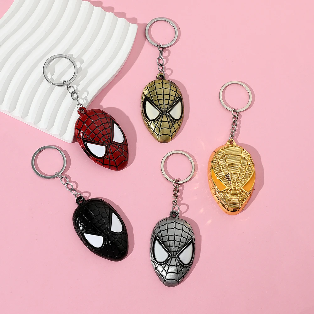 Llavero de Spiderman de los Vengadores, Colgante de Moda con Máscara de Superhéroe, Accesorio para Llaves de Coche, Regalo Moderno para Hombres