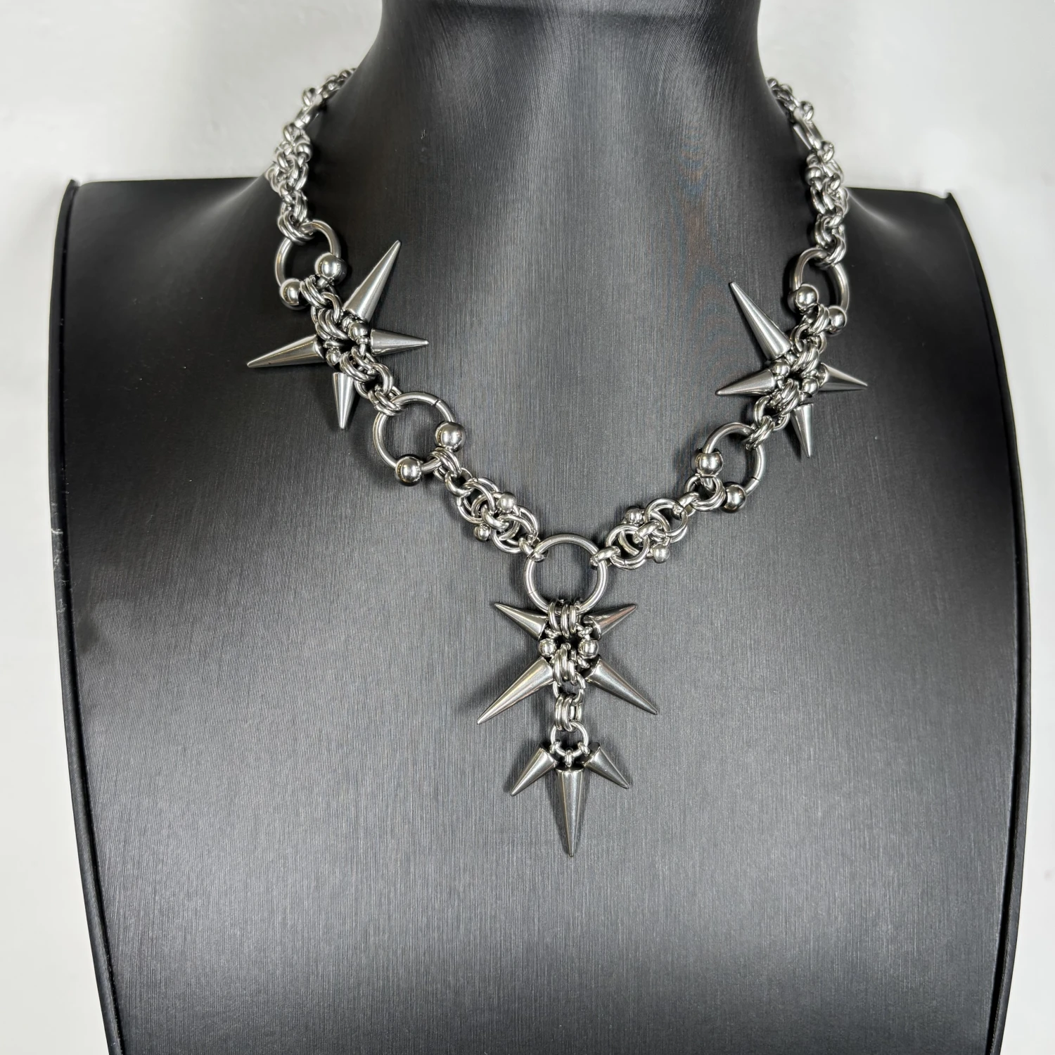 Cadena con colgante de remache Punk Grunge Rock, collar geométrico hecho a mano a la moda, joyería gótica, accesorios de Hip Hop