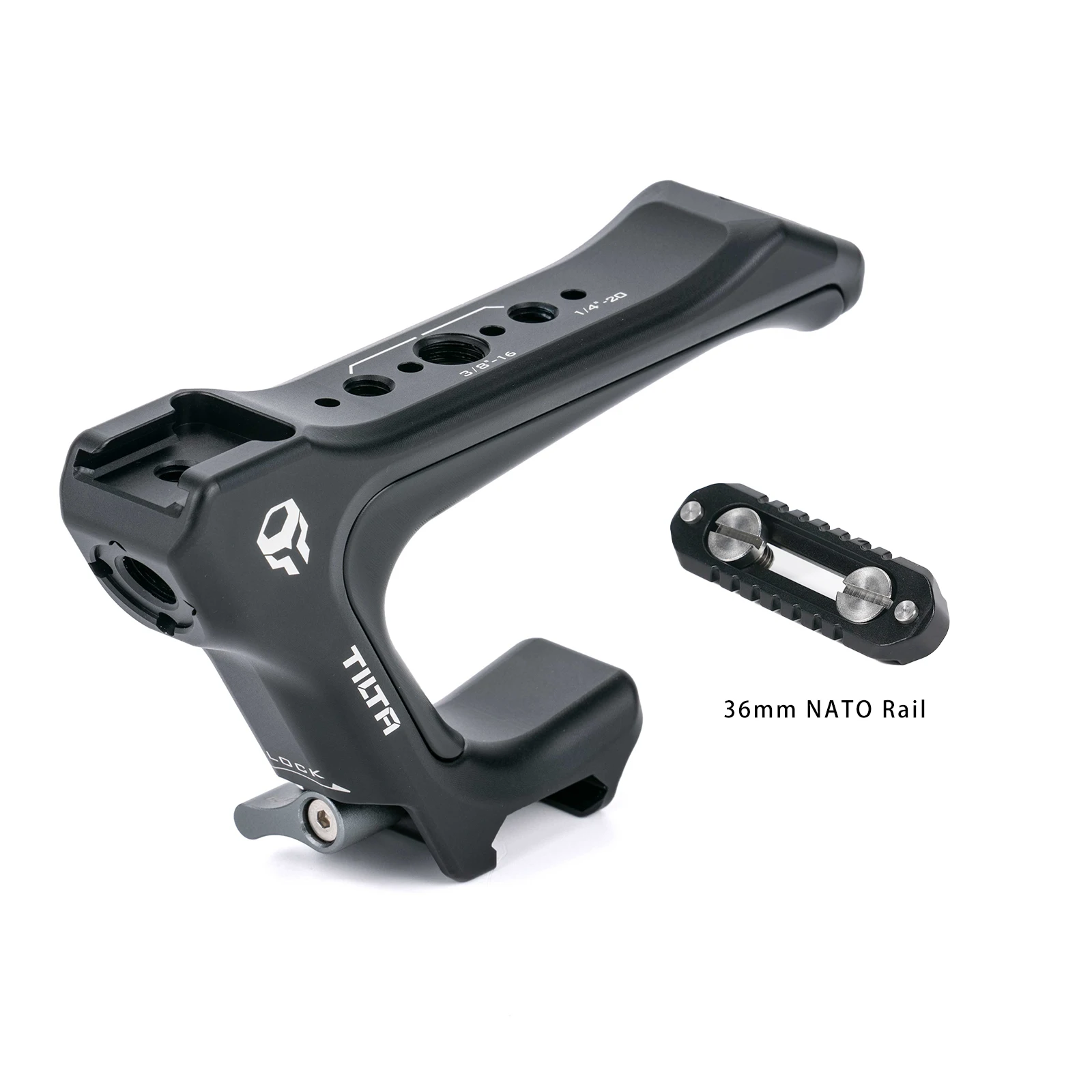 TILTA TA-QRTH7-B Mango superior compacto NATO con kit de rieles negro para estabilidad y accesibilidad de la cámara