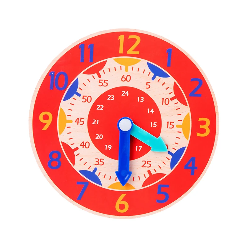 Reloj de madera Montessori para niños, juguetes de tiempo de aprendizaje, material didáctico, juguetes educativos para niños de escuela primaria, tablero inteligente de juguete