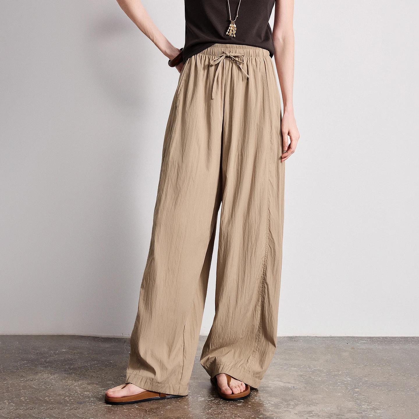Pantalones Bombachos Versátiles para Mujer TOYOUTH, Primavera 2026, Nuevos, Resistentes a las Arrugas, Holgados, de Pierna Ancha, Casuales