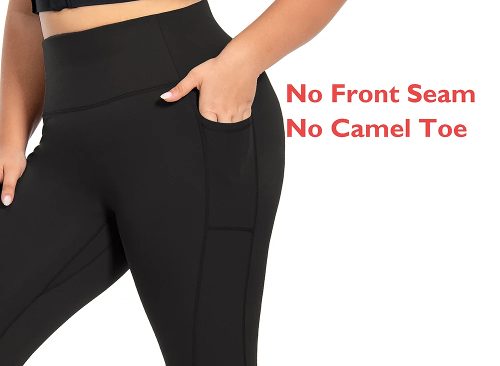 Nepoagym Leggings de yoga con control de barriga y bolsillos, mallas deportivas sin costuras delanteras, Scrunch oculto, cintura alta 25 pulgadas 7/8 de talla grande