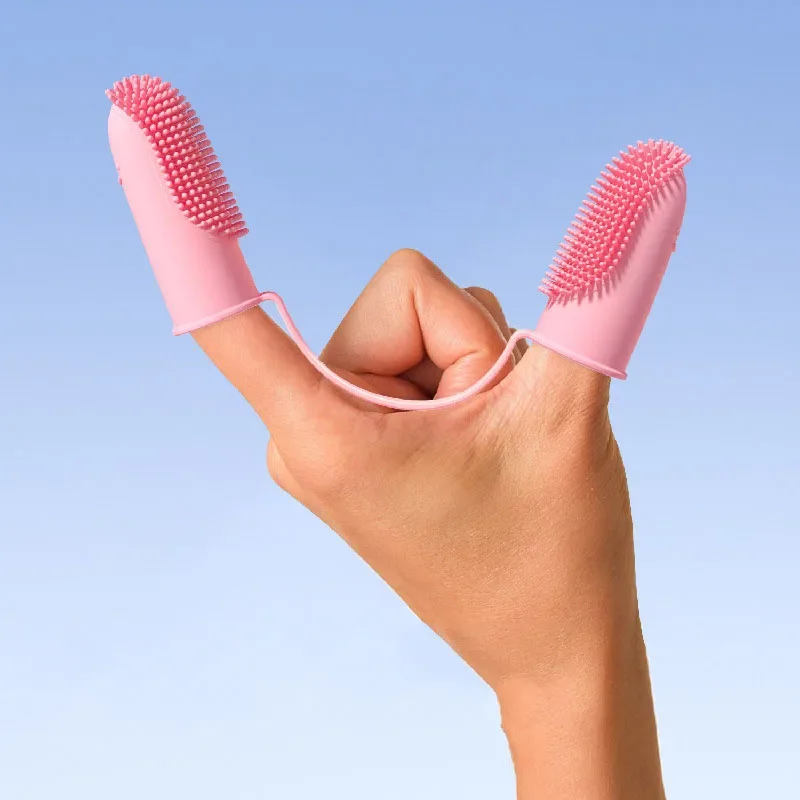 Cepillo de dientes súper suave para perros y mascotas, limpieza de dientes, cuidado del mal aliento, herramienta de cepillo de dientes de silicona no tóxica, suministros de limpieza para perros y gatos
