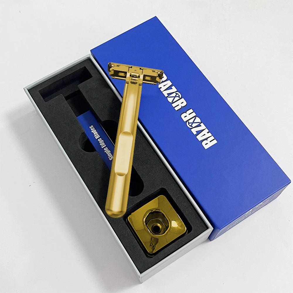 Whityle 21TS Glide Pro 4D Afeitadora de afeitar súper seguridad con soporte para hombre y mujer Haft One Blade Caja de regalo de maquinilla de afeitar de metal ecológica