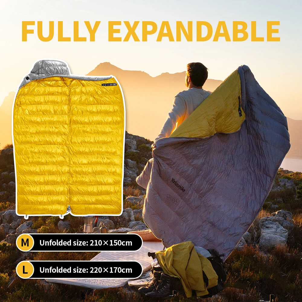 Naturehike-saco de dormir CW400, saco de dormir ligero de invierno 650FP con plumón de pato, ultraligero, impermeable, para senderismo, Camping