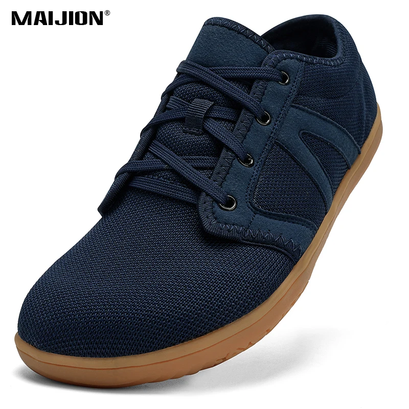 Zapatillas de deporte minimalistas descalzas para hombre, suela caída cero de ajuste ancho, relajación óptima, entrenador cruzado para hombre, zapatos descalzos con punta ancha