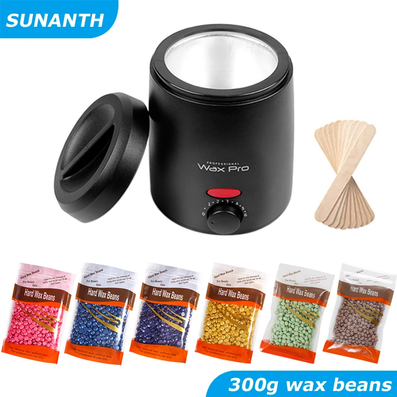 Máquina calentadora de cera para depilación, crisol de cera con Kit de granos de cera, depilación de 200ml, calentador de cera de parafina, olla de inmersión