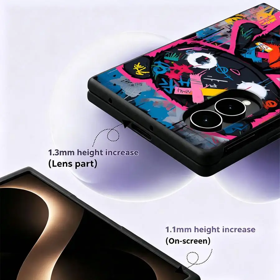 Funda para Samsung Galaxy ZFold Wide Z Fold 8 Z Fold8 Wide ZFold8, Funda de Lujo para Teléfono con Estampado de Arte de Oso Graffiti