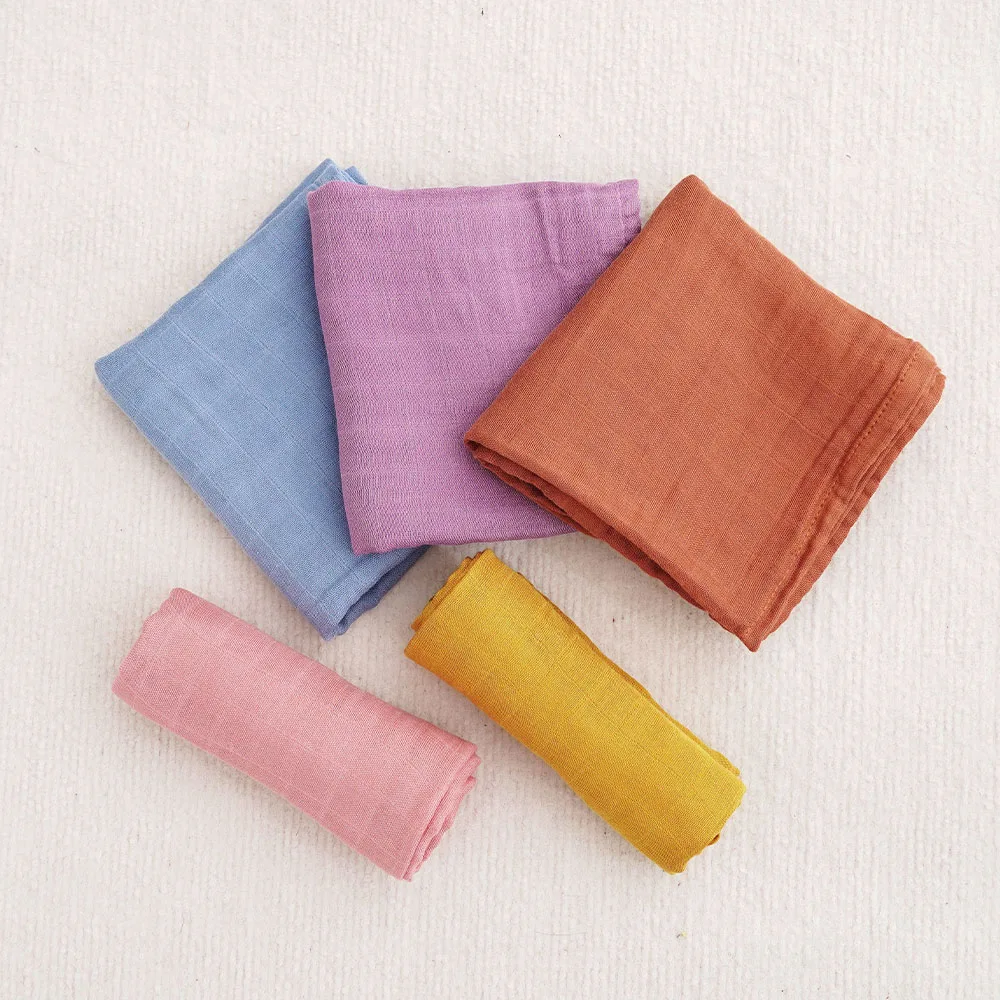 Kangobaby # Mi vida suave #   Nuevo Paquete de 5 uds. De babero de muselina para recién nacido de algodón de bambú multifuncional, conjunto de paño antibacteriano para eructar para bebé