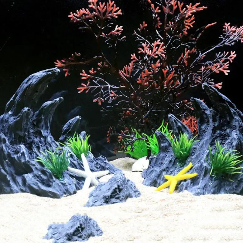 Decoración de acuario de resina, adorno de cañón simulado para acuario, rocas de acuario, decoración de peces, 2 uds.