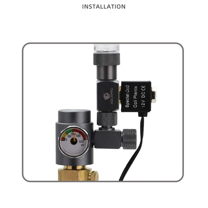 Válvula Solenoide de CO2 AQUAPRO, regulador de presión de 12V, interruptor de calibre para plantas acuáticas, accesorios para acuario, equipo de cilindro para tanques de peces