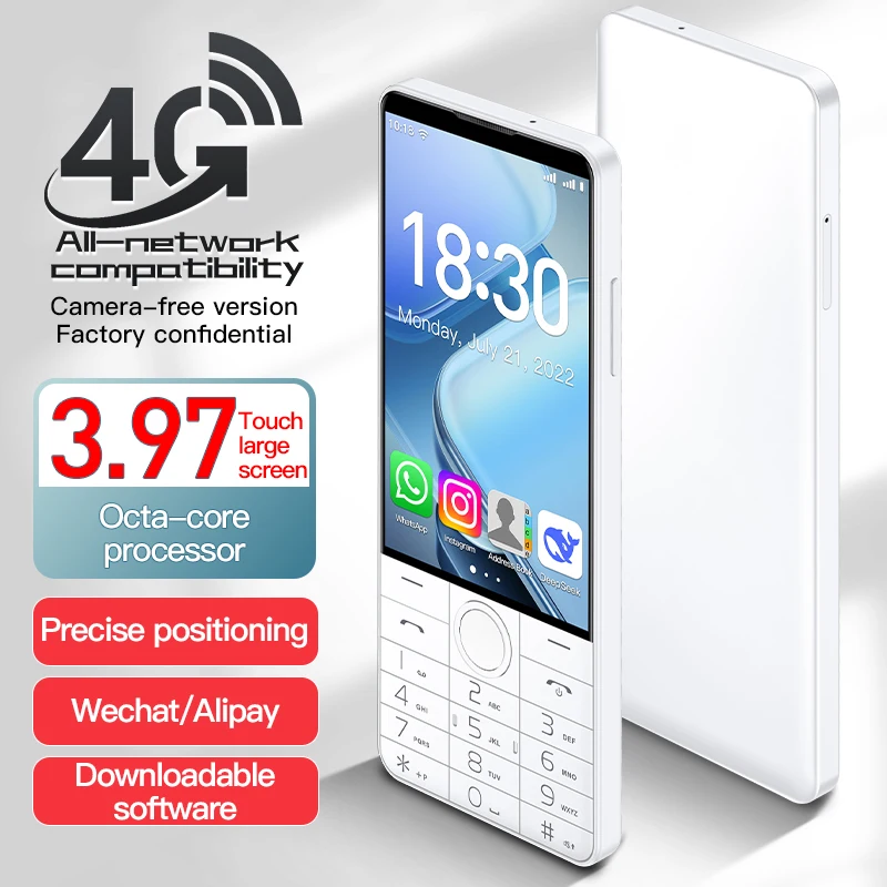 DOOV R70 4 "pantalla IPS 4G teclado táctil Google teléfono móvil 6GB + 128GB Android14 16mp 2600mAh teléfono móvil Whatsapp