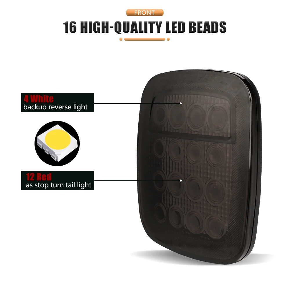 1 Par de Luces Traseras LED para Jeep Wrangler TJ CJ, Luces de Freno, Luces de Reversa, Luces de Circulación Diurna