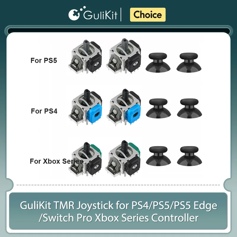 Joystick GuliKit NS51 TMR con Cubierta de Joystick para PS4, PS5/PS5 Edge, Switch Pro, Xbox Series, Accesorios de Reparación para Controles de Videojuegos