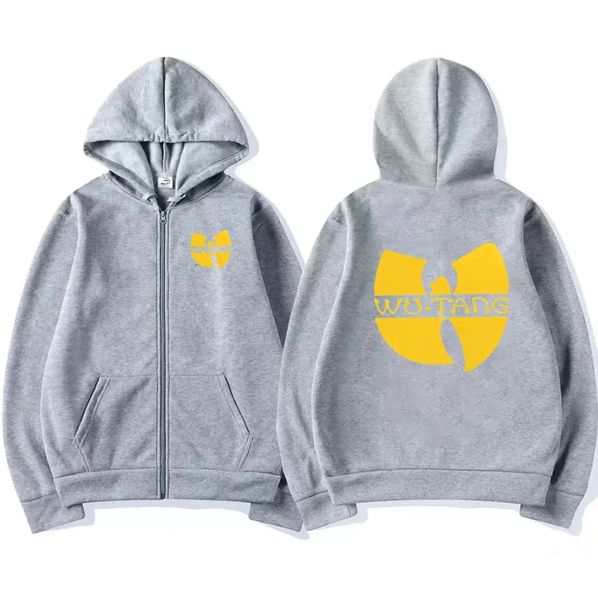 Sudadera con capucha con gráficos de Hip Hop Années 90 Wu Clan T-tangs para hombre y mujer, chaqueta punk con cremallera, abrigo gótico de lana de manga larga, ropa informal suelta