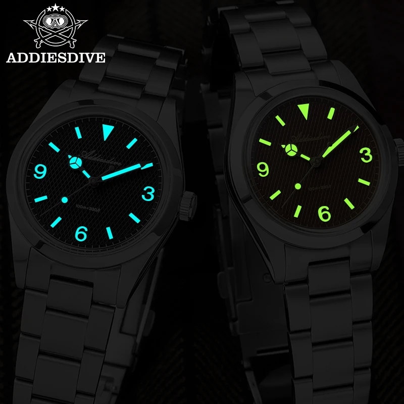 Reloj ADDIESDIVE 2025 NUEVO para Hombre, Acero Inoxidable 316L, 10 Bar, Sumergible, Luminoso, AD2096, Reloj de Pulsera de Cuarzo de Lujo, Regalo, Reloj Hombre