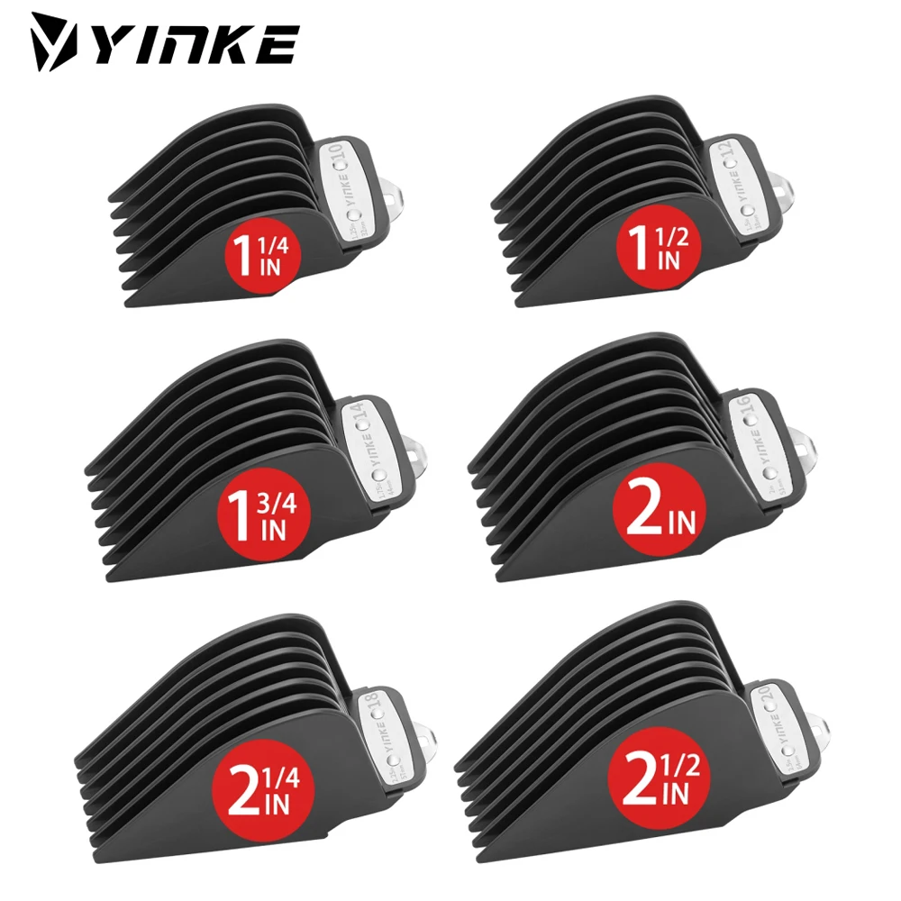 Protectores de cortapelos YINKE para cortapelos Wahl con Clip de Metal, accesorios de peine guía de límite de longitudes de corte de 6 tamaños Premium