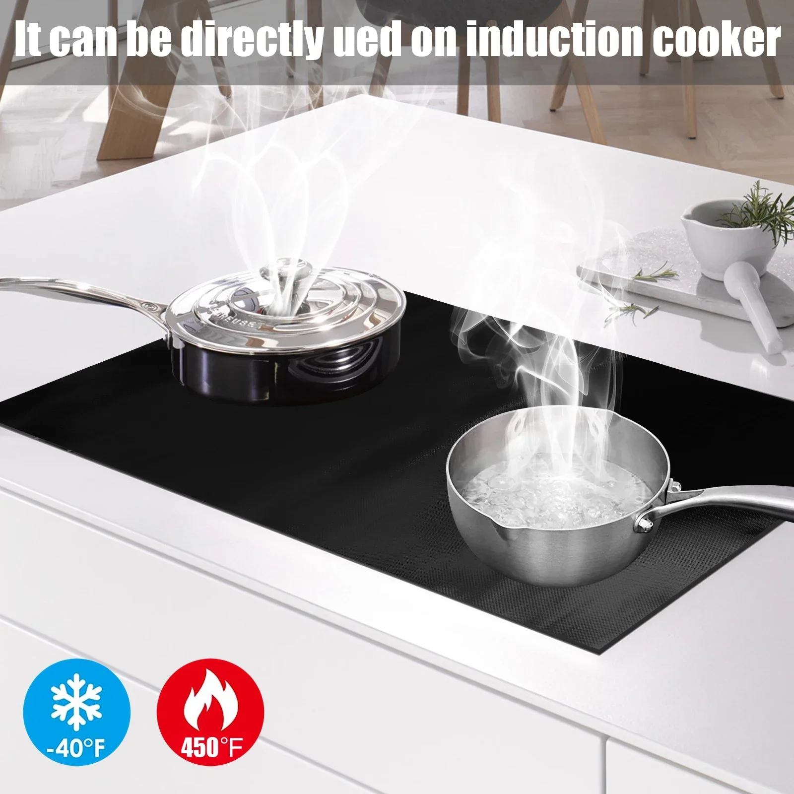 Estera protectora de placa de inducción, cubierta grande de silicona para tablero de cocina de inducción, antiadherente, resistente al calor, para encimera, nuevo