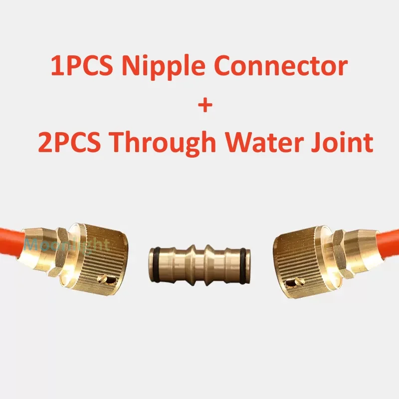 1 Uds. Conector rápido de rosca 1/2, adaptador de riego de jardín de latón, manguera de cobre para riego por goteo, accesorios de conector rápido para manguera de 16mm