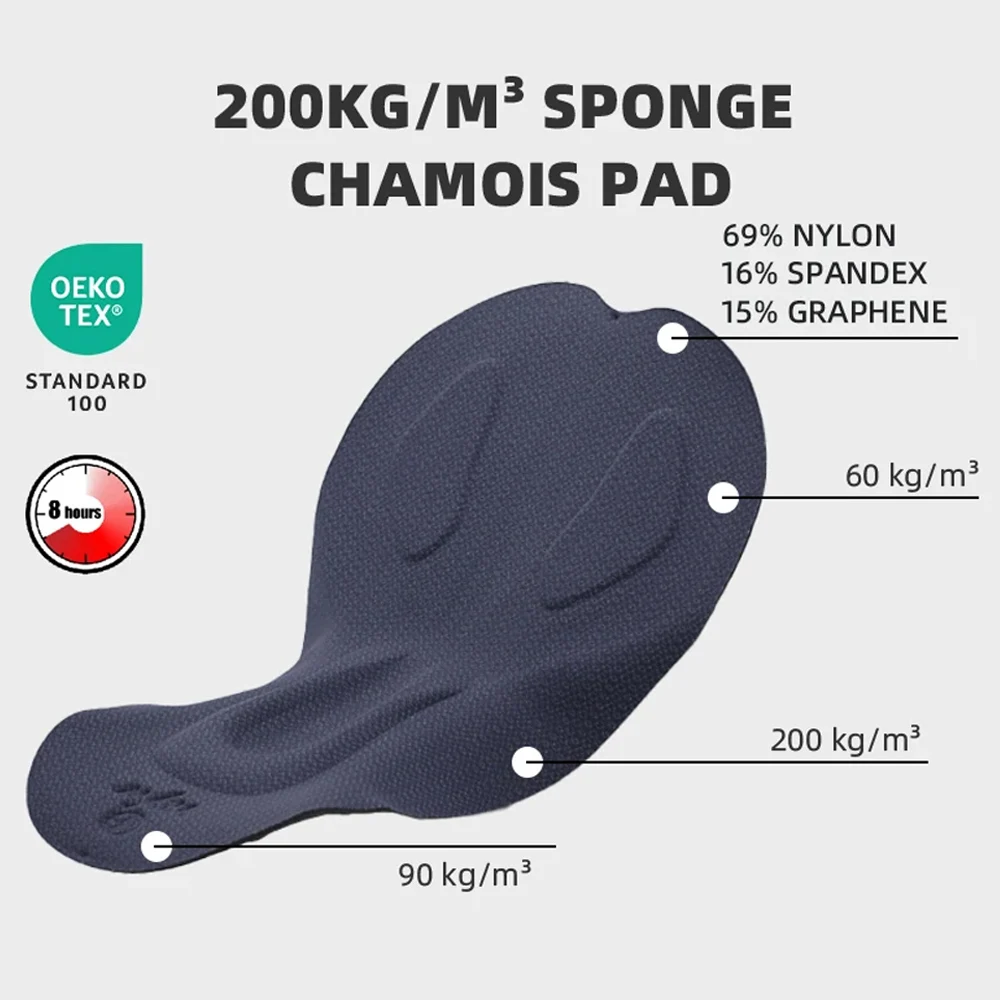 YKYWBIKE Ropa Interior de Ciclismo para Hombre, con Acolchado de Esponja de 200 kg/m³, Calzoncillos para Bicicleta de Carretera, Pantalones Cortos de Ciclismo, Ropa para Ciclismo de Larga Distancia MTB