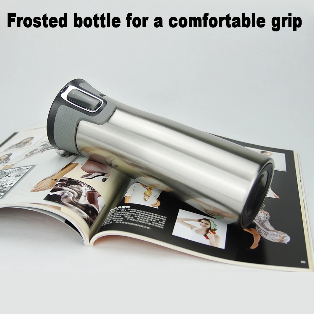 1 taza térmica de café para coche de acero inoxidable, material interior SUS 304, taza de viaje aislada con tapa antiderrames