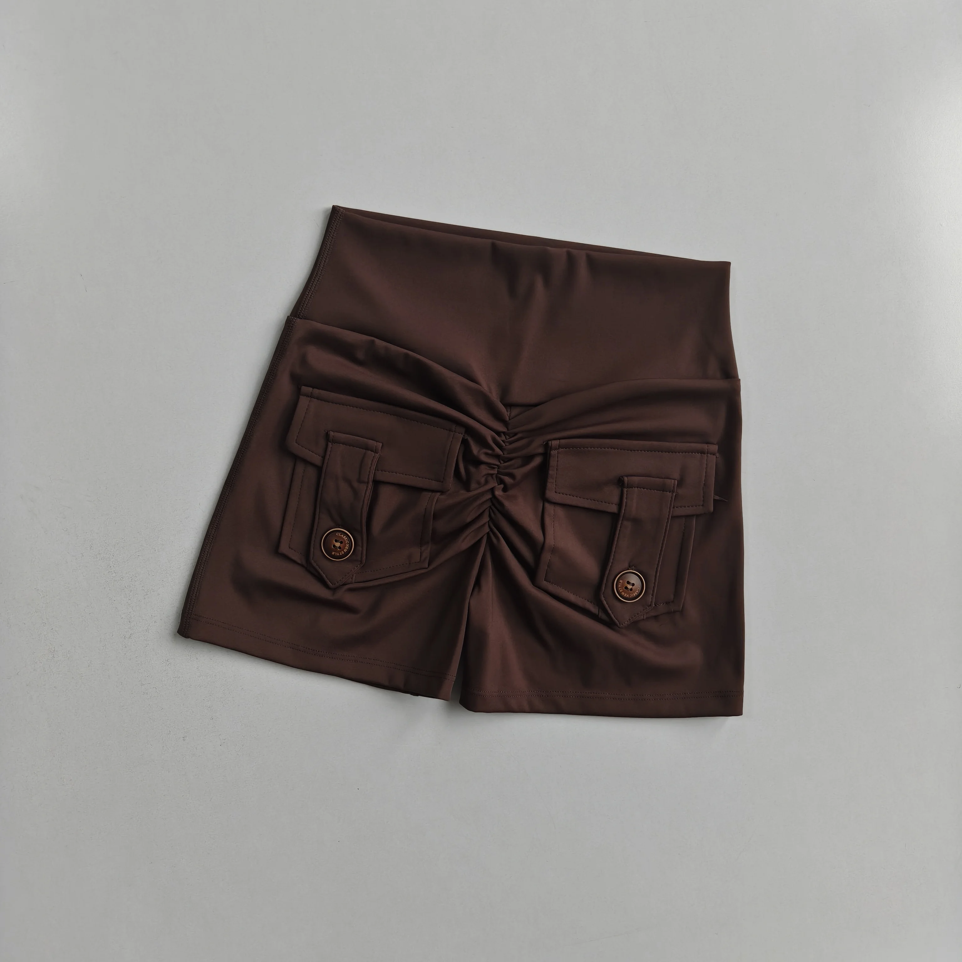 Pantalones cortos deportivos de Yoga para mujer con bolsillos Push-Up Butt Lift Fitness pantalones cortos para correr ciclismo gimnasio medias pantalones cortos de entrenamiento de cintura alta