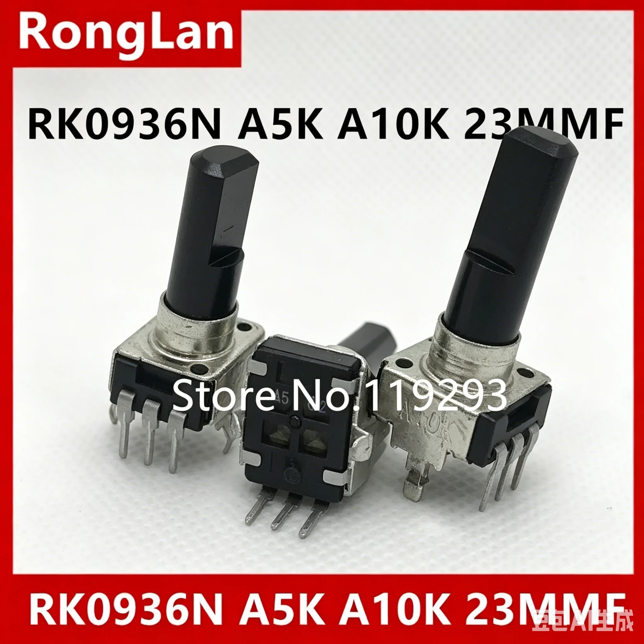 Potenciómetro de sonido tipo mezclador RK0936N A5K A10K A20K (JAPÓN NOBLE) A50K A100K Dshatf L=30MM 23MMF-10PCS