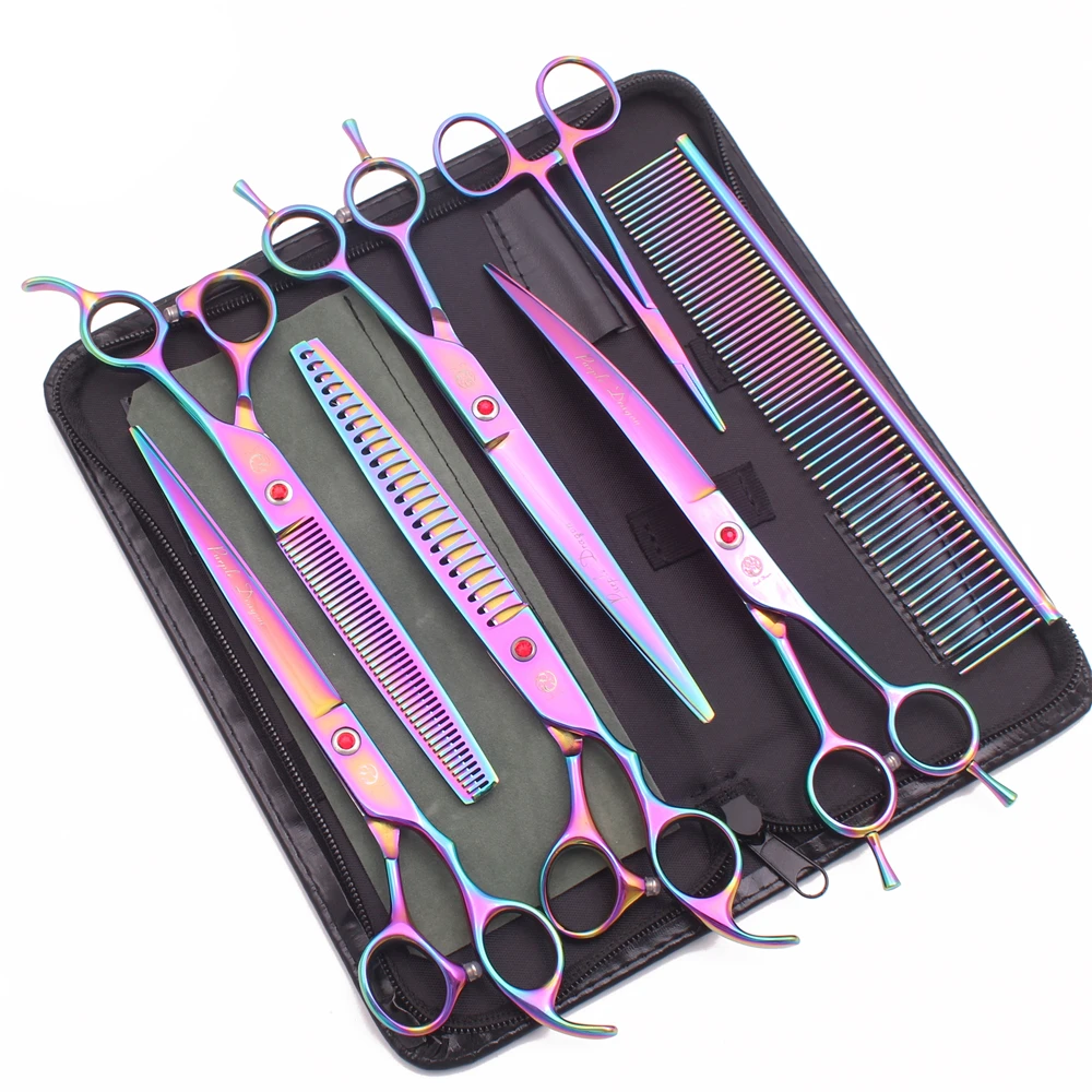 Tijeras de cuidado para perros Purple Dragon de 8 pulgadas, tijeras de adelgazamiento, tijeras profesionales para gatos y mascotas, corte de pelo, Z3015-b de alta calidad