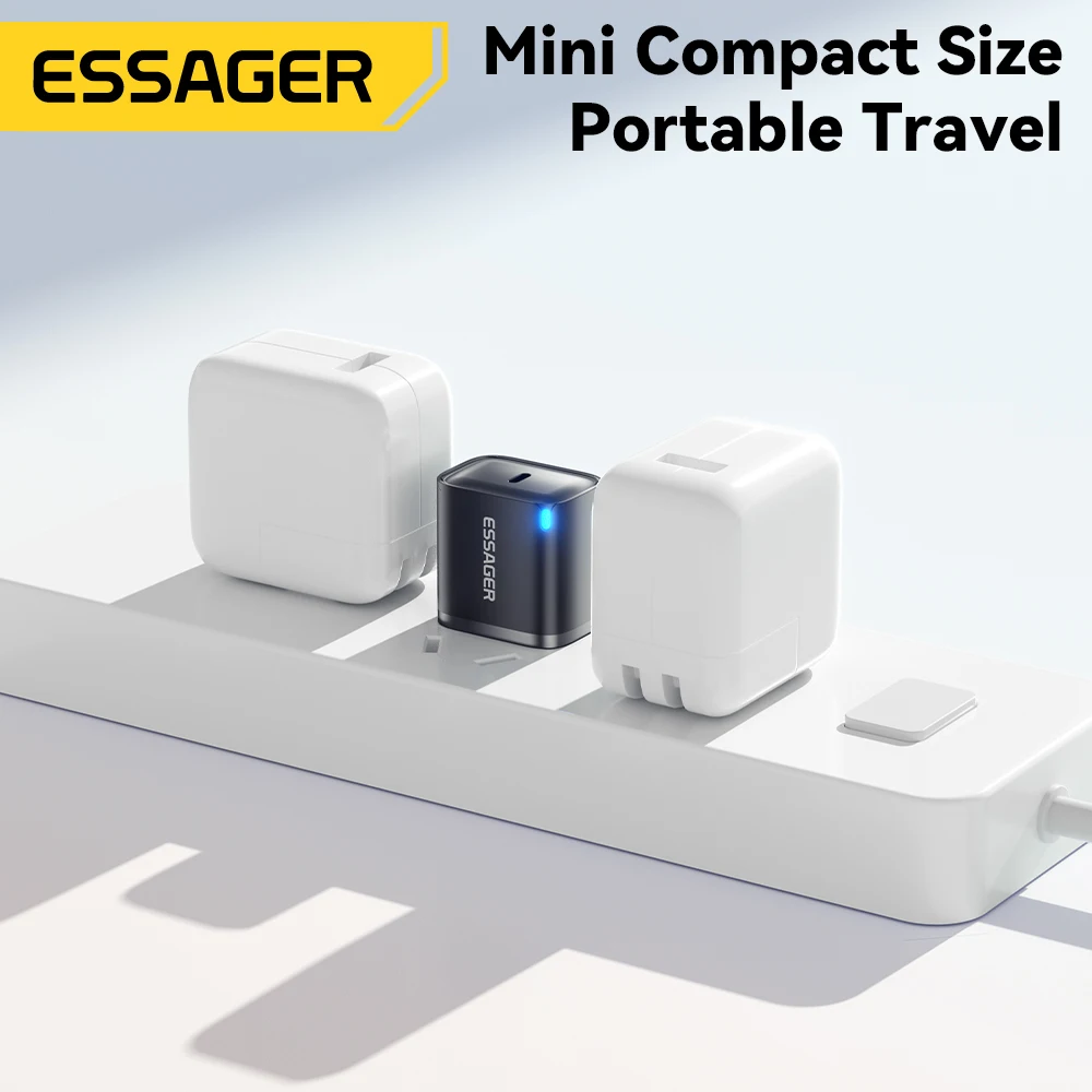Essager Mini 30W tipo C cargador para iPhone 16 15 Xiaomi PD 20W Cable Lightning cargadores de viaje para iPhone 14 13 12 iPad Pro