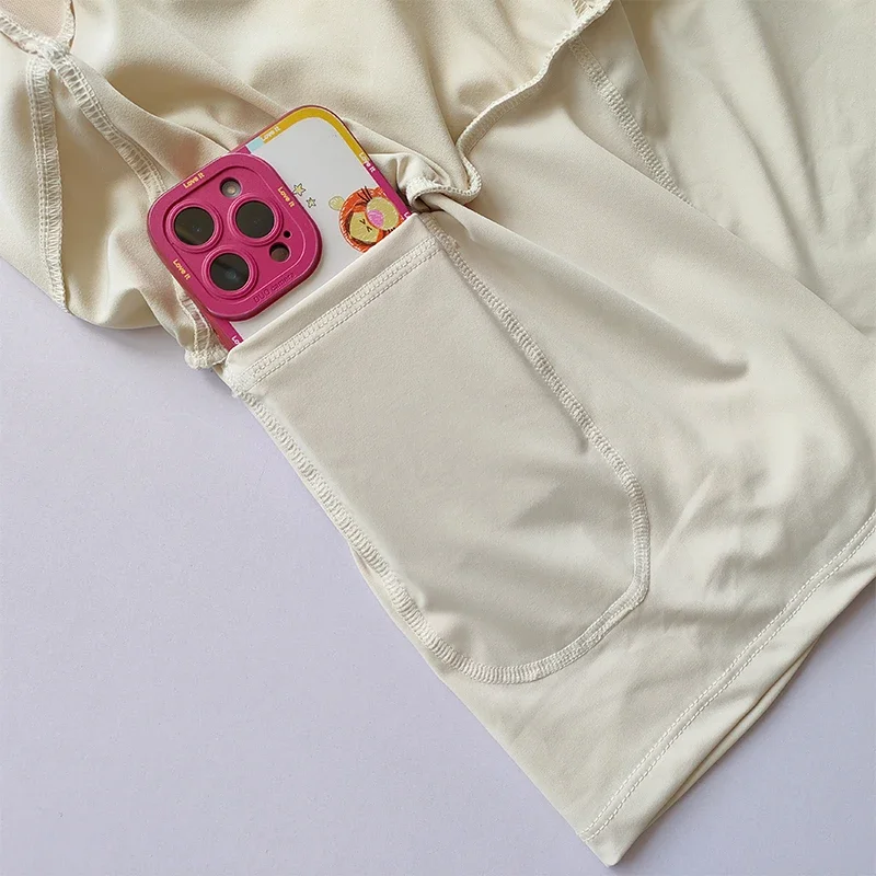 Pantalones cortos deportivos de cintura alta para mujer, pantalones cortos de malla transpirables de doble capa de secado rápido para gimnasio, Fitness, correr, ciclismo y Yoga, verano