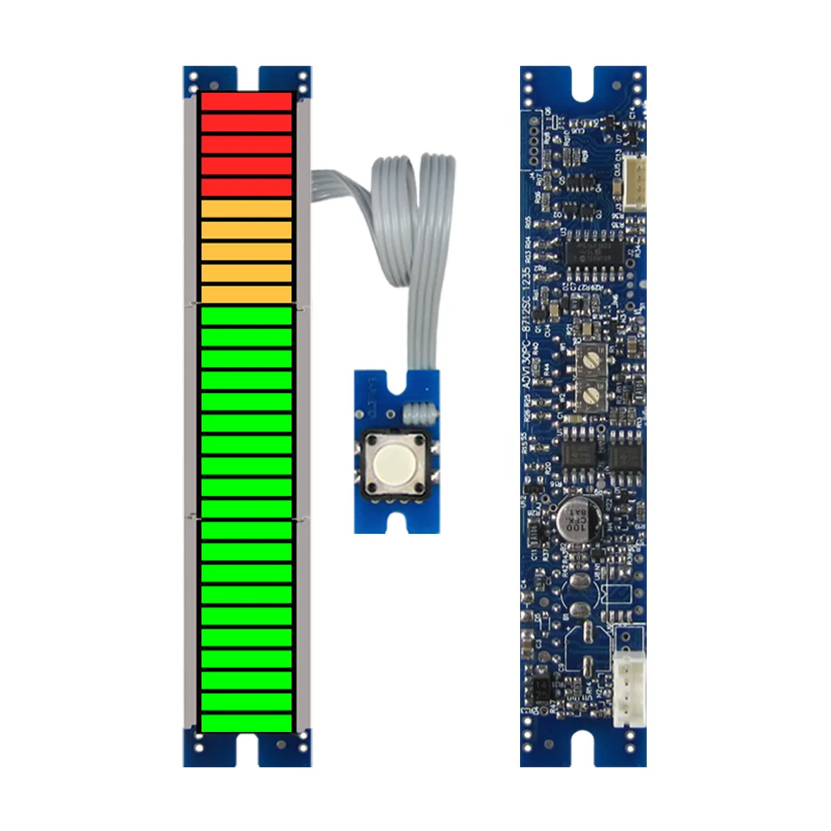 Módulo de barógrafo LED 30seg, medidor de Audio con soporte de pico y pantalla de barra o punto por teclado, fuente de alimentación DC5V, 20G + 5Y + 5R