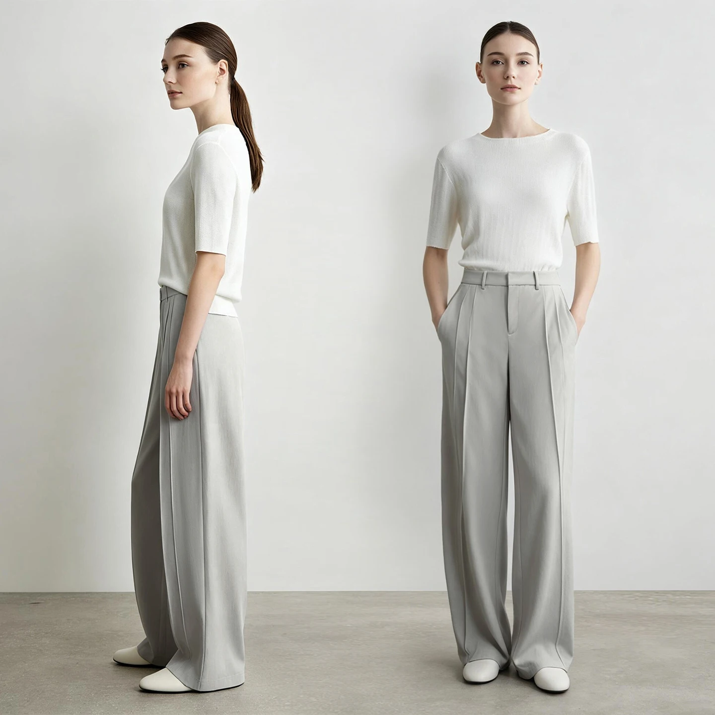 Pantalones Anchos Amii para Mujer, Otoño 2026, Nuevos Pantalones Casuales Plisados y Transpirables, Holgados y Versátiles, Ropa para Mujeres de Mediana Edad 12623019