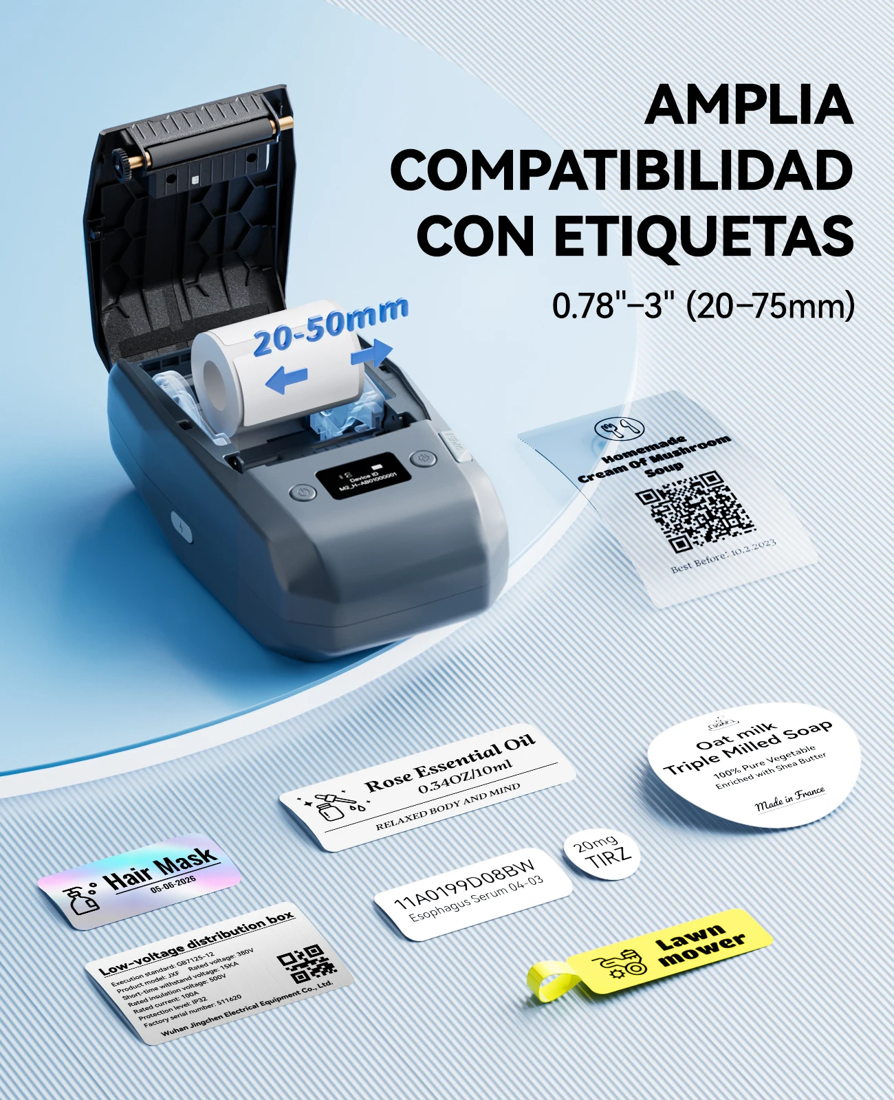 Niimbot-impresora de etiquetas de transferencia térmica portátil M2, máquina para hacer etiquetas adhesivas multifunción para ropa de oficina, Cable de alimentación