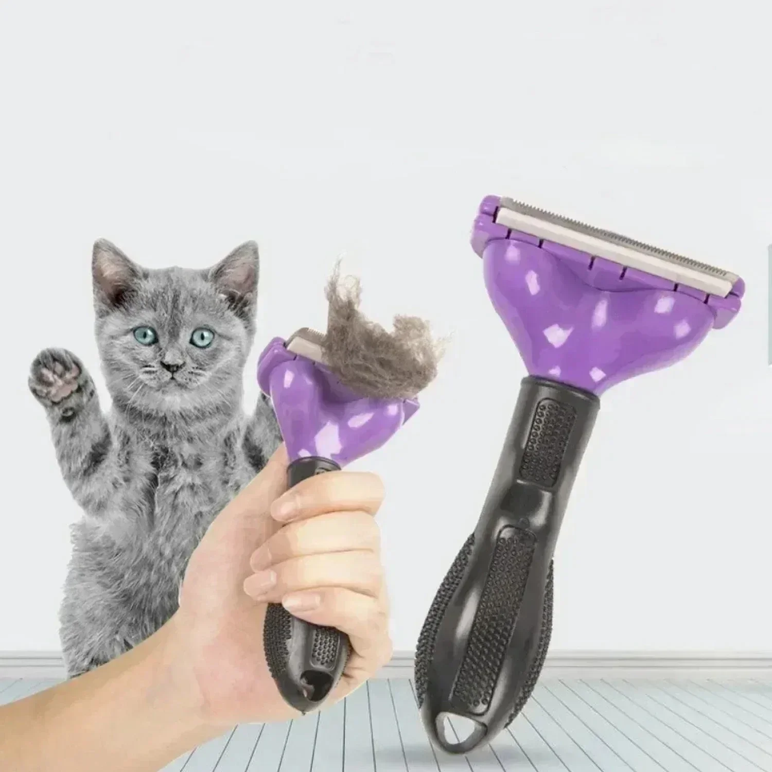 Peine de depilación para perros grandes, cepillo para perros grandes, cepillo de aseo para mascotas, peine para gatos, peine de masaje para perros, removedor de pelo para gatos, limpieza y aseo