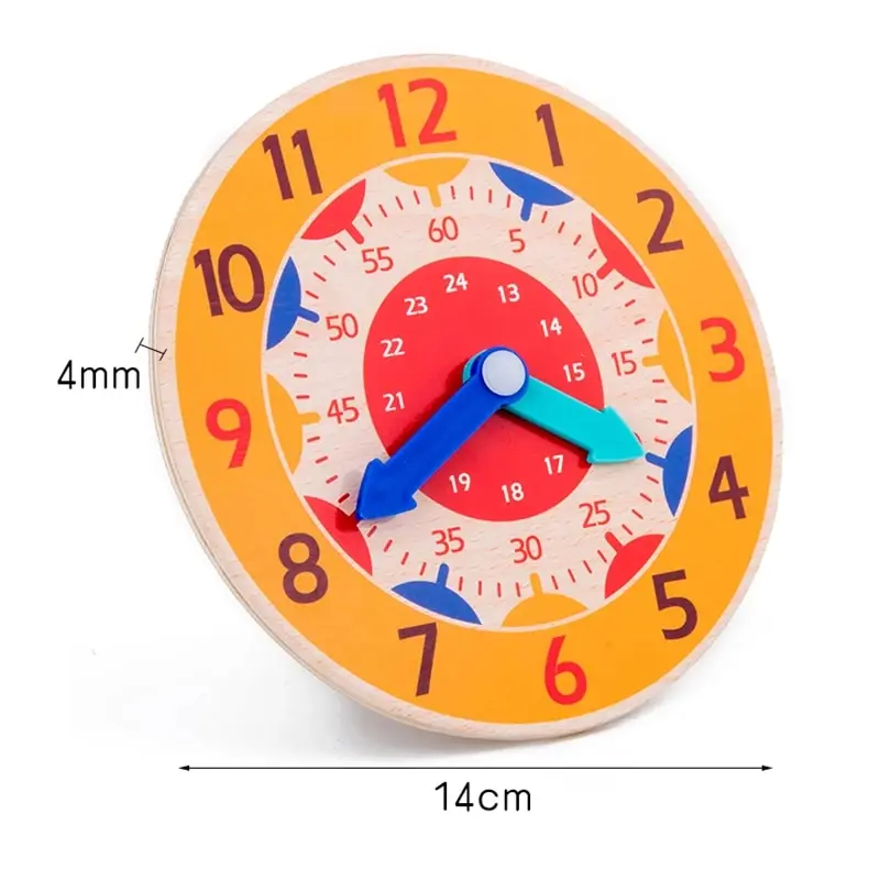 Reloj de madera Montessori para niños, juguetes de tiempo de aprendizaje, material didáctico, juguetes educativos para niños de escuela primaria, tablero inteligente de juguete