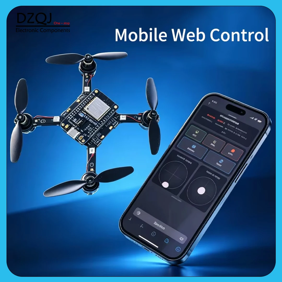 Kit de mini dron DIY de código abierto ESP32 hackeable, cuadricóptero programable compatible con Arduino y firmware Crazyflie, sin batería