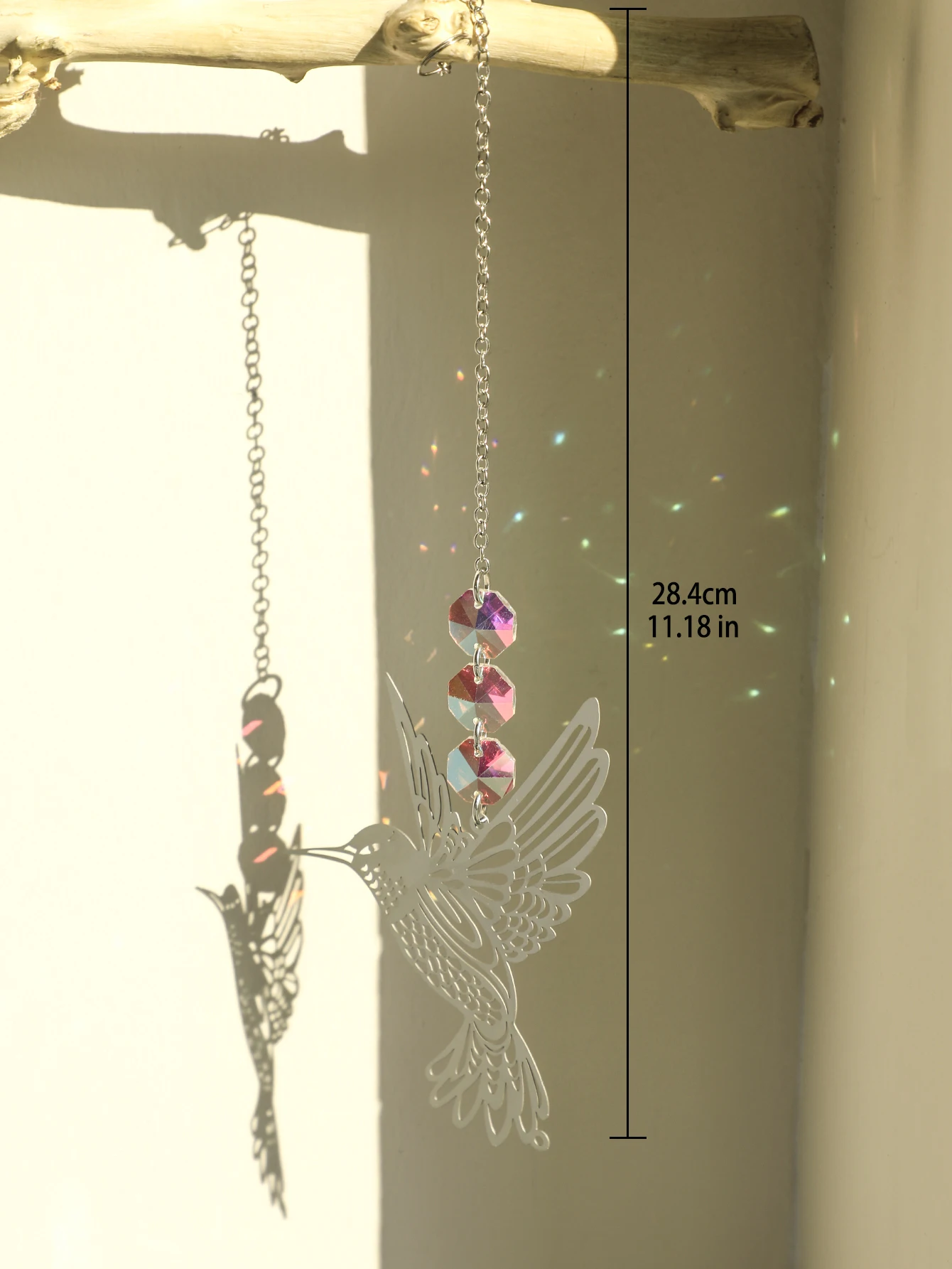 Campanas de viento de cristal colgantes, atrapasueños de hadas, mariposas, vidrieras, atrapasueños de ventana, campana de caída para habitación, decoración de jardín