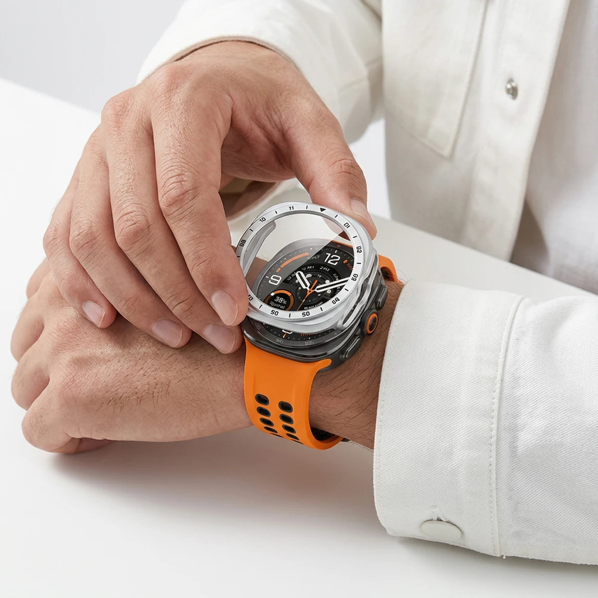 Funda de PC + Cristal para Samsung Galaxy Watch Ultra 2, Protector de Pantalla de Vidrio Templado, Funda Rígida Hueca de PC, Cubierta para Galaxy Watch Ultra 2026