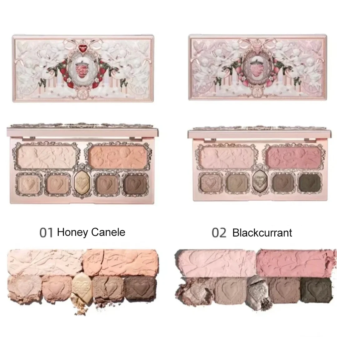 Flower Knows-paleta de sombra de ojos de Ballet de cisne, maquillaje Natural, mate, brillo, fresa, Cupido, pigmento brillante, paleta de sombra de ojos