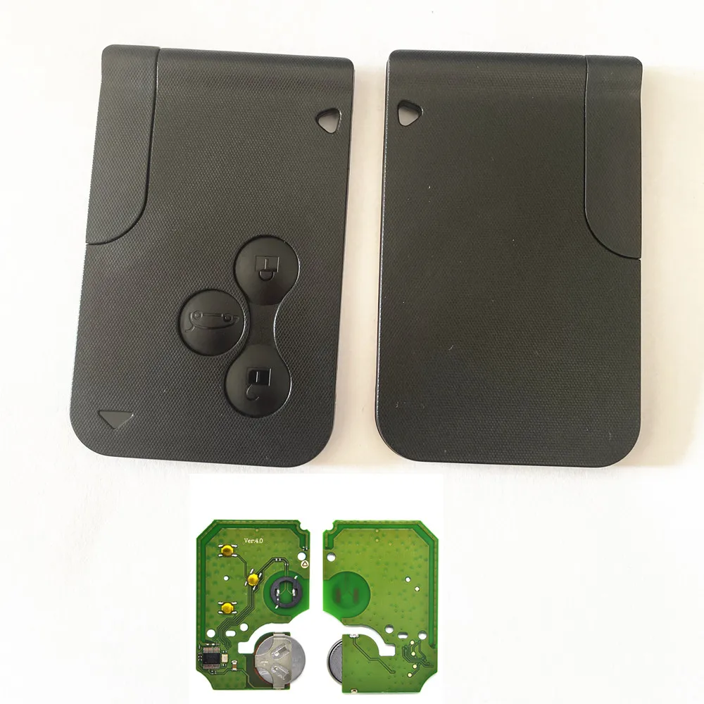 5 uds 3 botones llave remota 433Mhz ID46 PCF7947 Chip para Renault Clio Logan Megane 2 3 tarjeta escénica inserción de emergencia