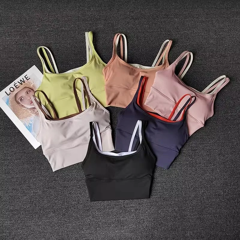 Sujetador deportivo transpirable para mujer, top de fitness a prueba de golpes, top corto push-up para gimnasio, sujetador deportivo, top de entrenamiento, sujetador de yoga sin costuras