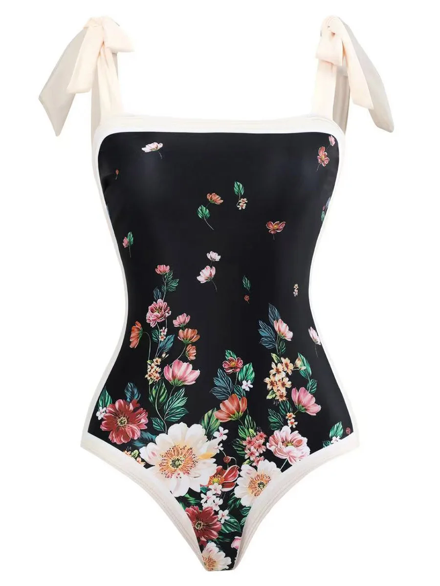 Traje de baño de una pieza con falda ventilada y relleno, sexy, para mujer, 2026, para natación, verano, playa, body